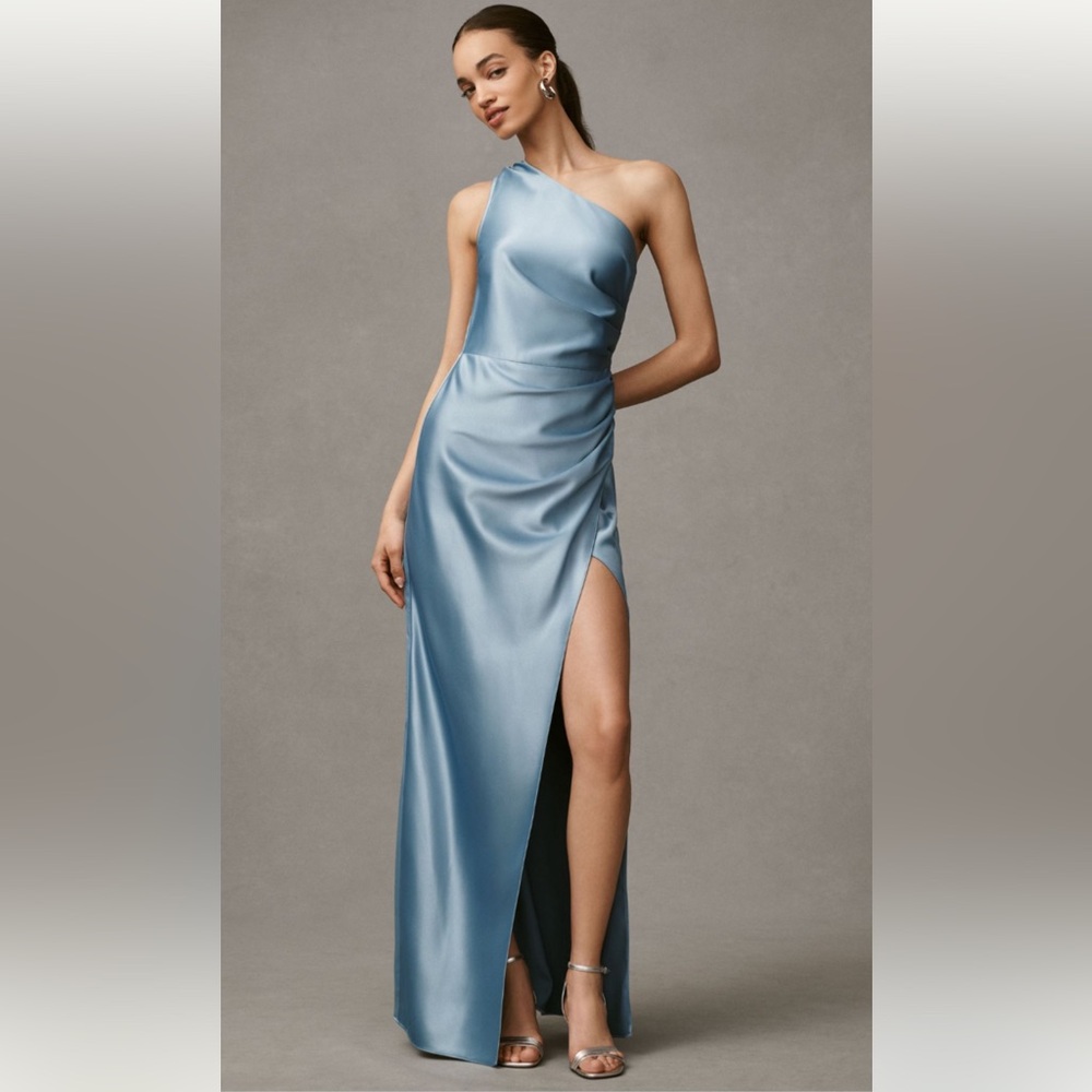 BHLDN One Shoulder Light Blue Dress
